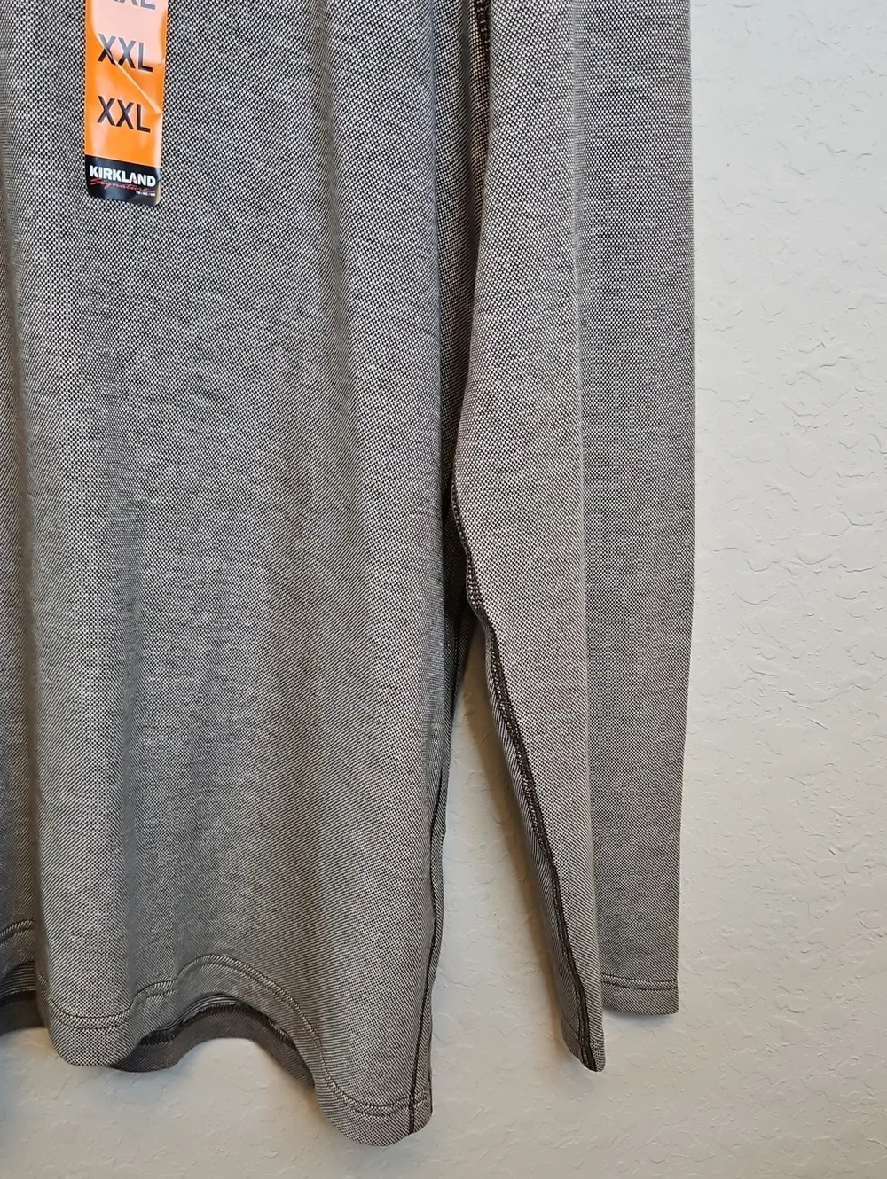 Kirkland Signature Heather Gray Quarter-Zip Pullover, Pima Cotton, XXL NWT